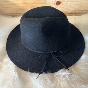 Banana Republic Classic Black Fedora 100% Wool